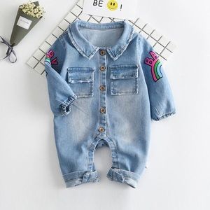 NWT PAT PAT BABY POPULAR RAINBOW DENIM JUMPSUIT